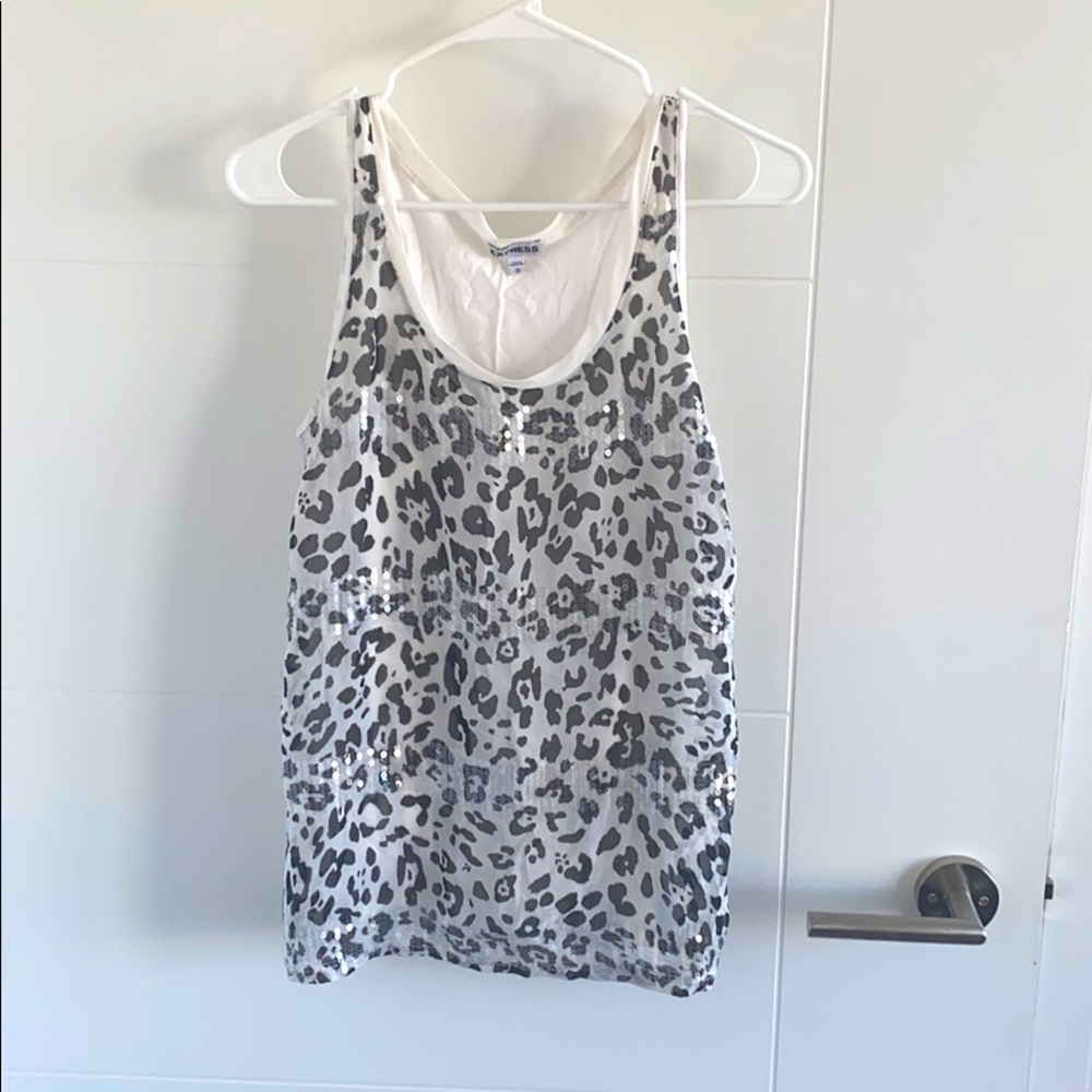 Animal print sequence tank top